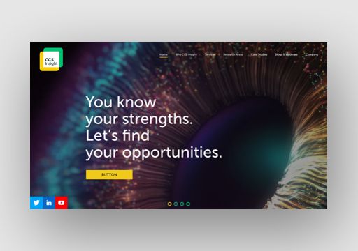Sussex web design portfolio example for CCS Insight in London
