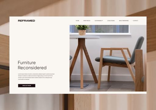 Sussex web design portfolio example for Reframes Furniture in Woking, Surrey